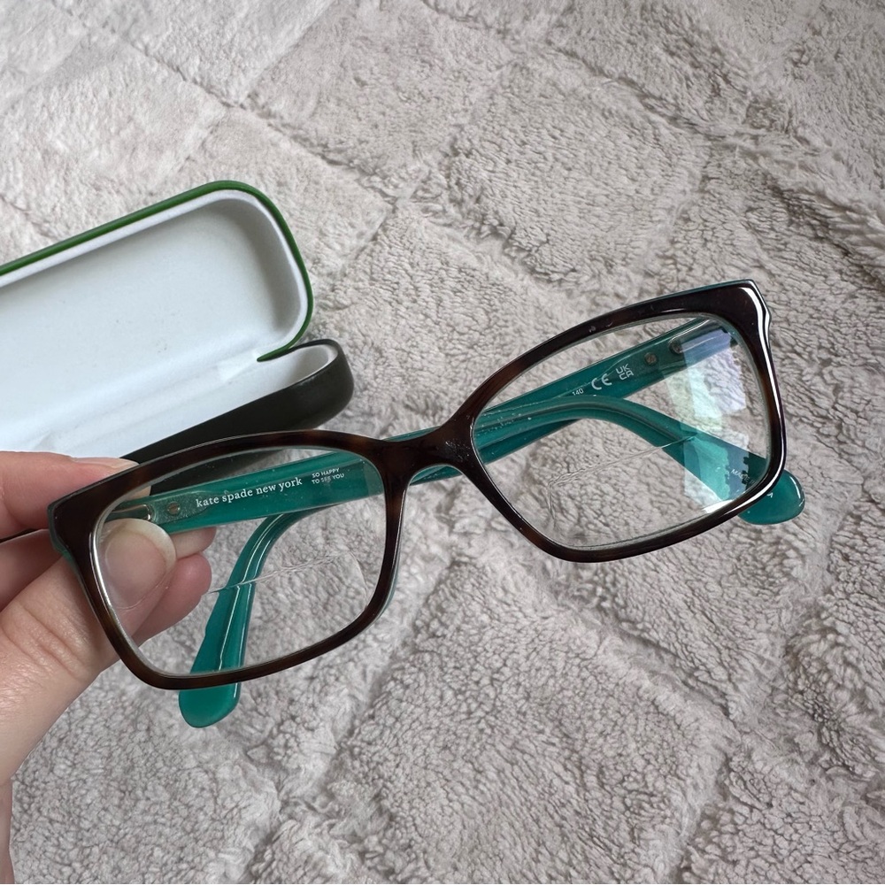 Kate Spade | "So Happy To See You" Jeri 0KL3 Havana Matte Z Aqua Eyeglasses - Picture 4 of 14